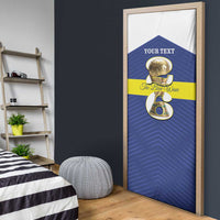 Personalized Curacao Football Door Cover 2026 The Blue Wave is Rising - Wonder Print Shop