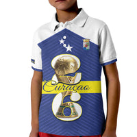 Personalized Curacao Football Kid Polo Shirt 2026 The Blue Wave is Rising - Wonder Print Shop