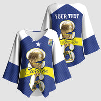 Personalized Curacao Football Kimono Sleeve Blouse 2026 The Blue Wave is Rising - Wonder Print Shop