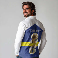 Personalized Curacao Football Long Sleeve Polo Shirt 2026 The Blue Wave is Rising - Wonder Print Shop