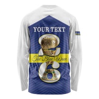 Personalized Curacao Football Long Sleeve Shirt 2026 The Blue Wave is Rising - Wonder Print Shop