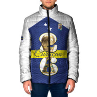 Personalized Curacao Football Padded Jacket 2026 The Blue Wave is Rising - Wonder Print Shop