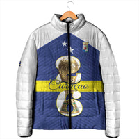 Personalized Curacao Football Padded Jacket 2026 The Blue Wave is Rising - Wonder Print Shop