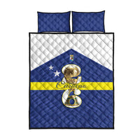 Curacao Football Quilt Bed Set 2026 The Blue Wave is Rising - Wonder Print Shop
