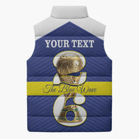 Personalized Curacao Football Sleeveless Puffer Jacket 2026 The Blue Wave is Rising - Wonder Print Shop