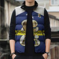 Personalized Curacao Football Sleeveless Puffer Jacket 2026 The Blue Wave is Rising - Wonder Print Shop