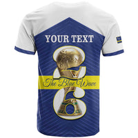 Personalized Curacao Football T Shirt 2026 The Blue Wave is Rising - Wonder Print Shop