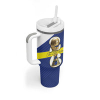 Personalized Curacao Football Tumbler With Handle 2026 The Blue Wave is Rising - Wonder Print Shop