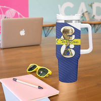 Personalized Curacao Football Tumbler With Handle 2026 The Blue Wave is Rising - Wonder Print Shop