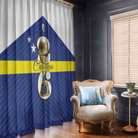 Curacao Football Window Curtain 2026 The Blue Wave is Rising - Wonder Print Shop