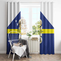 Curacao Football Window Curtain 2026 The Blue Wave is Rising - Wonder Print Shop