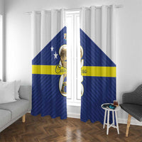 Curacao Football Window Curtain 2026 The Blue Wave is Rising - Wonder Print Shop