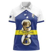 Personalized Curacao Football Women Polo Shirt 2026 The Blue Wave is Rising - Wonder Print Shop