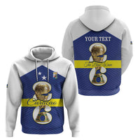 Personalized Curacao Football Zip Hoodie 2026 The Blue Wave is Rising - Wonder Print Shop