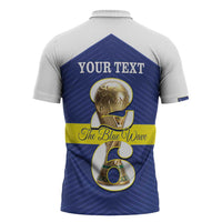 Personalized Curacao Football Zipper Polo Shirt 2026 The Blue Wave is Rising - Wonder Print Shop
