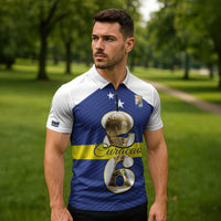 Personalized Curacao Football Zipper Polo Shirt 2026 The Blue Wave is Rising - Wonder Print Shop