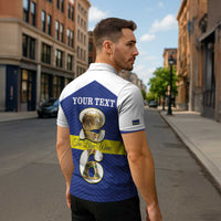 Personalized Curacao Football Zipper Polo Shirt 2026 The Blue Wave is Rising - Wonder Print Shop