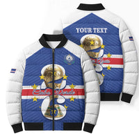Personalized Cape Verde Football Bomber Puffer Jacket 2026 Tubaroes Azuis First-ever World Cup - Wonder Print Shop