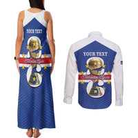 Personalized Cape Verde Football Couples Matching Tank Maxi Dress and Long Sleeve Button Shirt 2026 Tubaroes Azuis First-ever World Cup - Wonder Print Shop