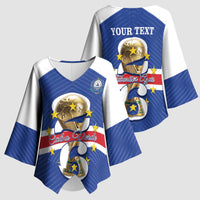 Personalized Cape Verde Football Kimono Sleeve Blouse 2026 Tubaroes Azuis First-ever World Cup - Wonder Print Shop