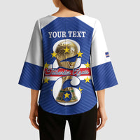 Personalized Cape Verde Football Kimono Sleeve Blouse 2026 Tubaroes Azuis First-ever World Cup - Wonder Print Shop