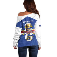 Personalized Cape Verde Football Off Shoulder Sweater 2026 Tubaroes Azuis First-ever World Cup - Wonder Print Shop