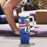 Personalized Cape Verde Football Tumbler With Handle 2026 Tubaroes Azuis First-ever World Cup - Wonder Print Shop
