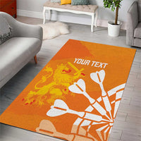 Personalised Netherlands Darts Area Rug Holland National Color - Grunge Style - Wonder Print Shop