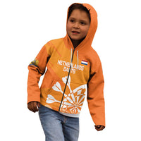 Personalised Netherlands Darts Kid Hoodie Holland National Color - Grunge Style - Wonder Print Shop