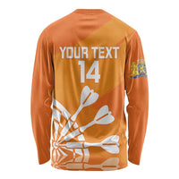 Personalised Netherlands Darts Long Sleeve Shirt Holland National Color - Grunge Style - Wonder Print Shop