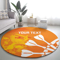 Personalised Netherlands Darts Round Carpet Holland National Color - Grunge Style