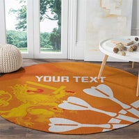 Personalised Netherlands Darts Round Carpet Holland National Color - Grunge Style