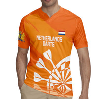 Personalised Netherlands Darts Rugby Jersey Holland National Color - Grunge Style - Wonder Print Shop