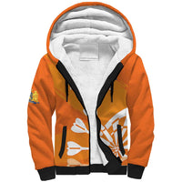 Personalised Netherlands Darts Sherpa Hoodie Holland National Color - Grunge Style - Wonder Print Shop
