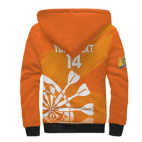 Personalised Netherlands Darts Sherpa Hoodie Holland National Color - Grunge Style - Wonder Print Shop