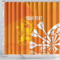 Personalised Netherlands Darts Shower Curtain Holland National Color - Grunge Style