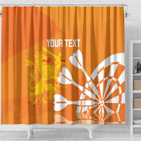 Personalised Netherlands Darts Shower Curtain Holland National Color - Grunge Style