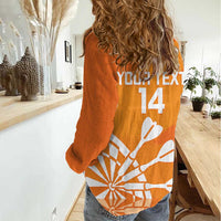 Personalised Netherlands Darts Women Casual Shirt Holland National Color - Grunge Style - Wonder Print Shop
