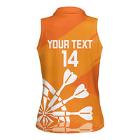 Personalised Netherlands Darts Women Sleeveless Polo Shirt Holland National Color - Grunge Style - Wonder Print Shop