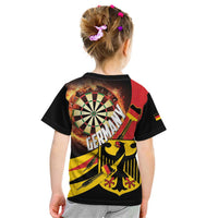 Germany Darts Kid T Shirt Flaming Dartboard Style - Wonder Print Shop