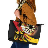 Germany Darts Leather Tote Bag Flaming Dartboard Style - Wonder Print Shop