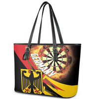 Germany Darts Leather Tote Bag Flaming Dartboard Style - Wonder Print Shop