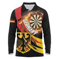 Germany Darts Long Sleeve Polo Shirt Flaming Dartboard Style - Wonder Print Shop