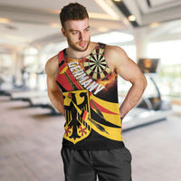 Germany Darts Men Tank Top Flaming Dartboard Style - Wonder Print Shop
