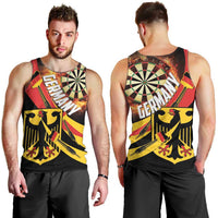 Germany Darts Men Tank Top Flaming Dartboard Style - Wonder Print Shop