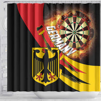 Germany Darts Shower Curtain Flaming Dartboard Style
