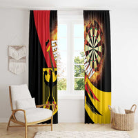 Germany Darts Window Curtain Flaming Dartboard Style - Wonder Print Shop