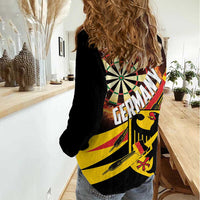 Germany Darts Women Casual Shirt Flaming Dartboard Style - Wonder Print Shop