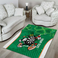 Personalised Ireland Darts Area Rug Irish Dartboard Mascot Shamrock Pattern - Wonder Print Shop