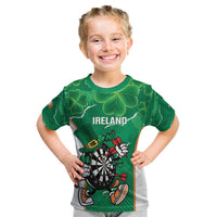 Personalised Ireland Darts Kid T Shirt Irish Dartboard Mascot Shamrock Pattern - Wonder Print Shop